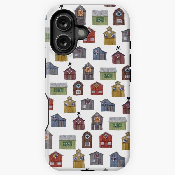 Barn Quilt Pattern white iPhone Tough Case