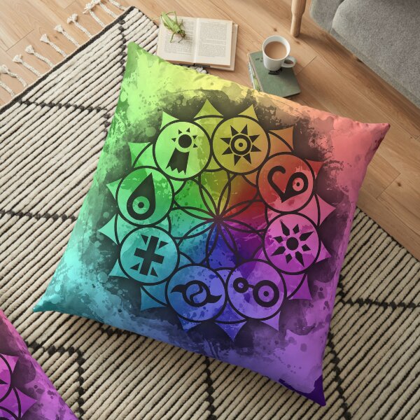 Digimon Mandala Paint Floor Pillow