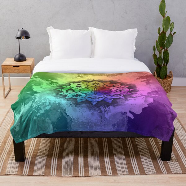 Digimon Mandala Paint Throw Blanket