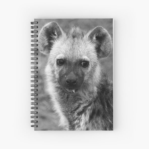 Black an White Spotted Hyena Spiral Notebook