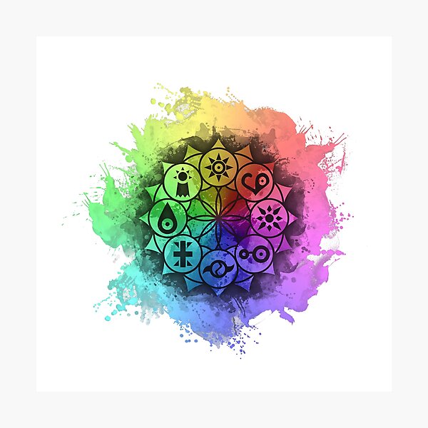 Digimon Mandala Paint Lámina fotográfica