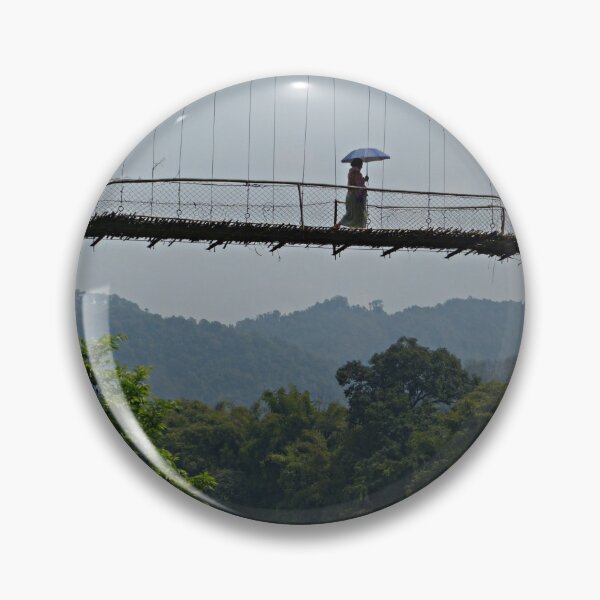 Item preview, People on Jungle Bamboo Suspension Bridge, India designed and sold by worldways.