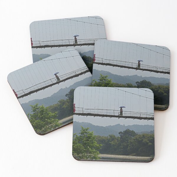 Item preview, People on Jungle Bamboo Suspension Bridge, India designed and sold by worldways.