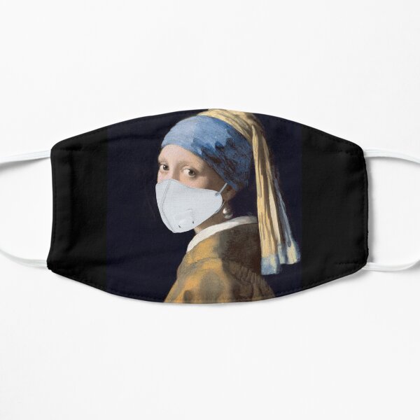 Girl With Pearl Face Mask Flat Mask