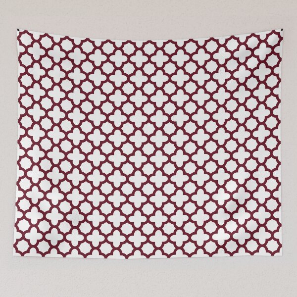 Item preview, Burgundy and White Quatrefoil Pattern designed and sold by KarinaI.