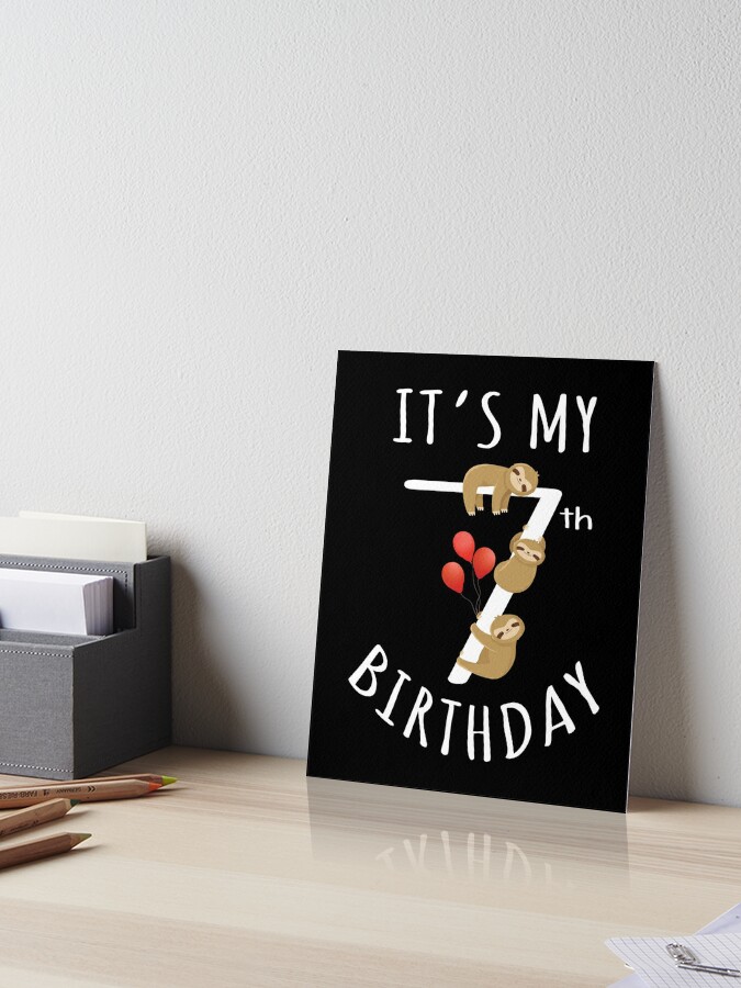 7th Birthday girl boy t-shirt 7 years old party gift Art Print by Grabitees