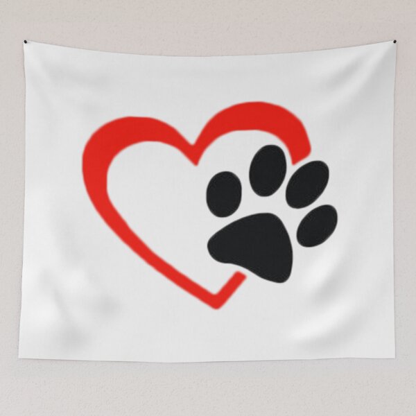 Item preview, Dog Paw  LOVE heart Red & Black designed and sold by thatstickerguy.