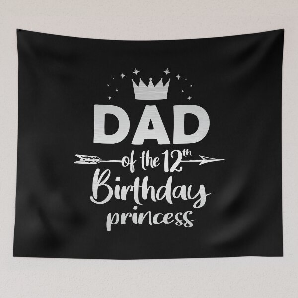 Item preview, Dad Of The 12th Birthday Princess Girl 12 Years Old B-day product designed and sold by Grabitees.