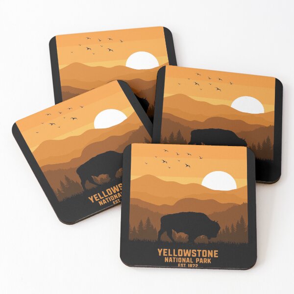 Item preview, Vintage Retro Yellowstone National Park Wyoming USA Bison 80s 70s Style designed and sold by merchzy.
