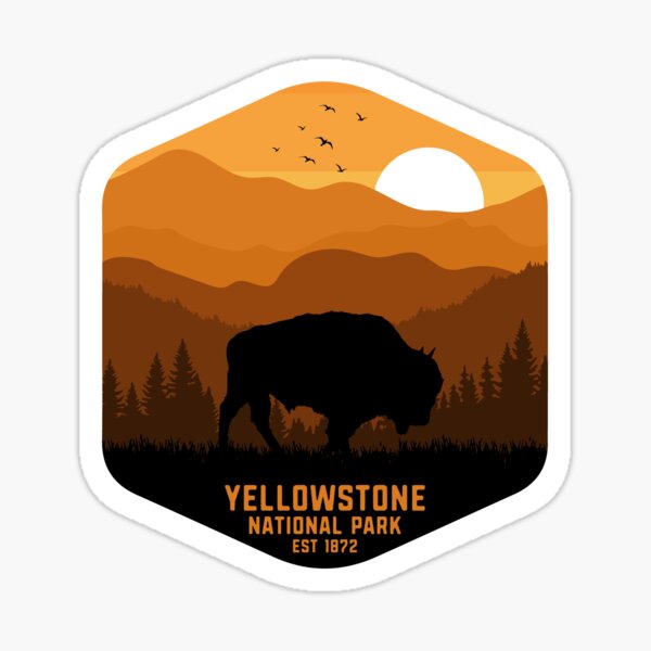 Item preview, Vintage Retro Yellowstone National Park Wyoming USA Bison 80s 70s Style designed and sold by merchzy.