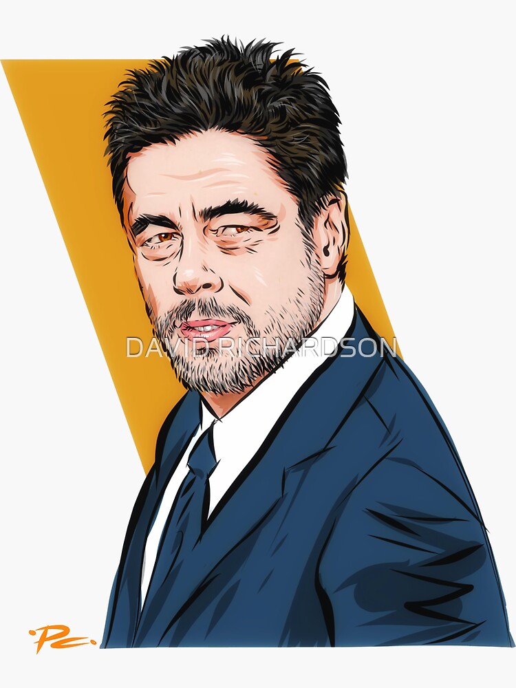 Benicio Del Toro, drawing, online framed