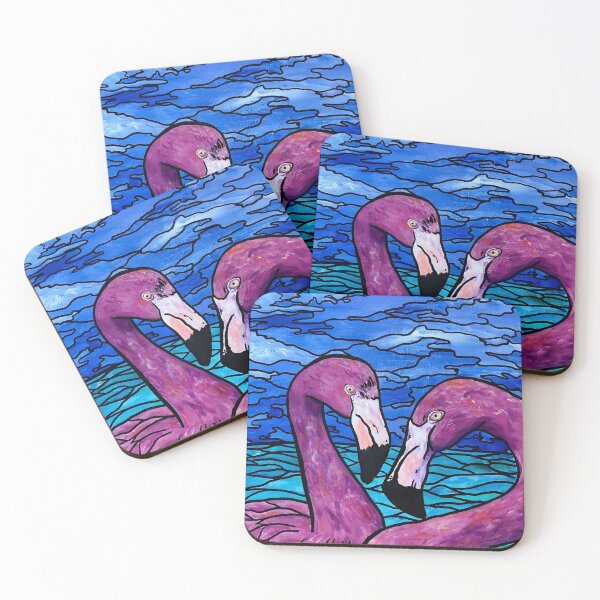 Item preview, Two Flamingo Friends Painting designed and sold by artbymeagan.