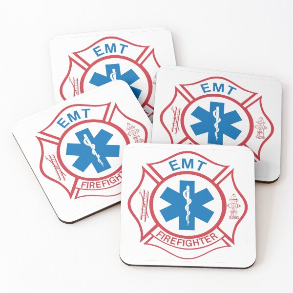 Item preview, FIREFIGHTER EMT malteese cross designed and sold by thatstickerguy.