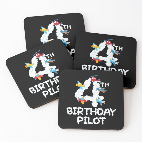 Item preview, 4th Birthday Pilot 4 Years Old Aviator Kid B-day Party graphic designed and sold by Grabitees.