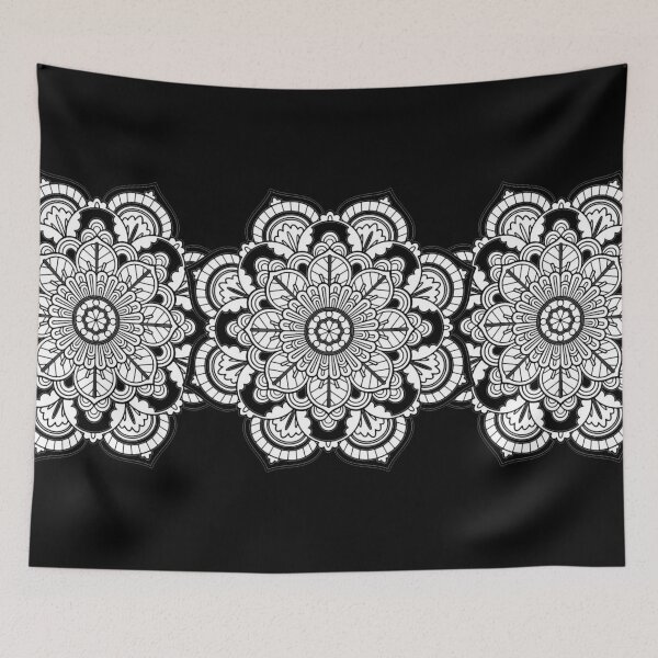 Item preview, Flower Black and white mandhala designed and sold by azimaplace.