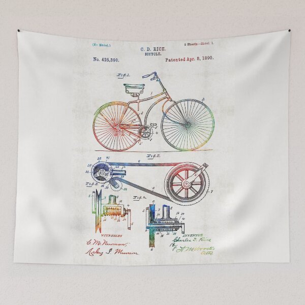 Item preview, Colorful Bike Art - Vintage Patent - By Sharon Cummings designed and sold by Sharon Cummings Art.