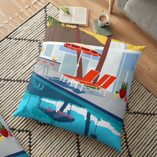 Mid Century Poolside Floor Pillow