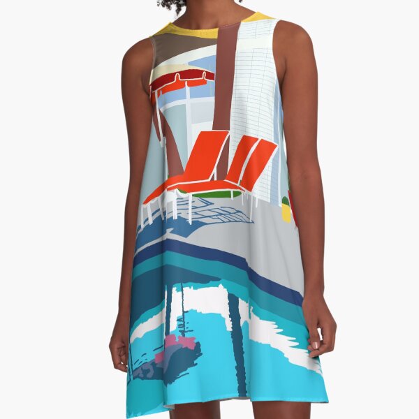 Mid Century Poolside A-Line Dress