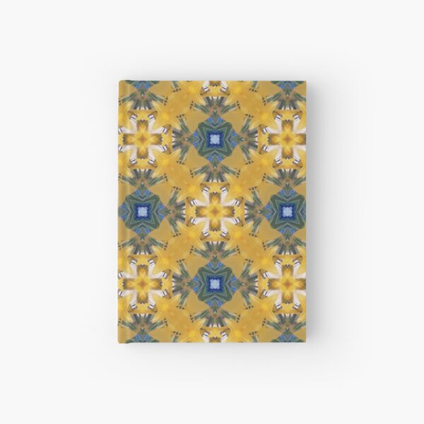 Blumen Muster abstrakt, retro, vintage, blau, gelb Notizbuch