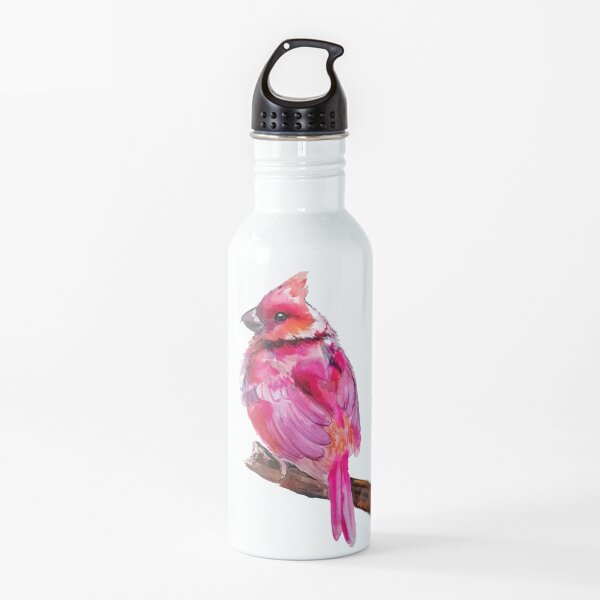 Oiseau tropical rose en aquarelle, joli oiseau mignon de la jungle amazonienne Gourde