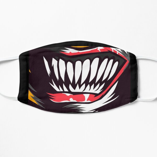 Scary Evil Clown Teeth Horror Mask Face Design Flat Mask