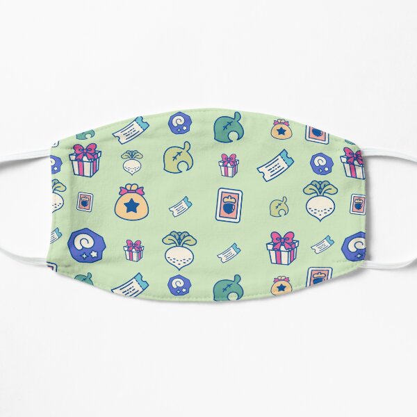 Animal crossing repeating pattern Flat Mask