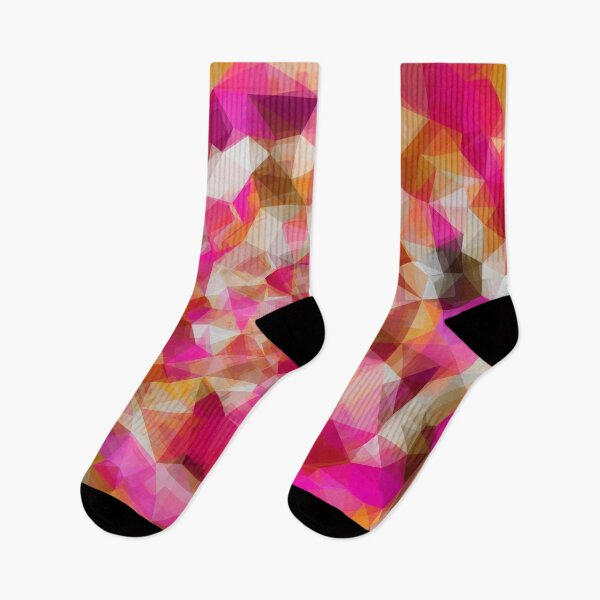 Item preview, geometric polygon abstract pattern in pink orange brown designed and sold by Mrvell.