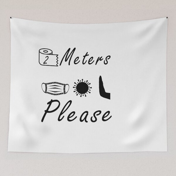 Item preview, Two Meters Please: Funny Facial Mask for Quarantined Days designed and sold by cutitoutsir.