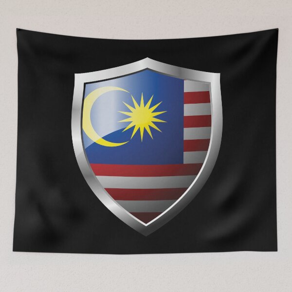 Item preview, Strong Malaysia Flag Shield Country designed and sold by HelloFromAja.