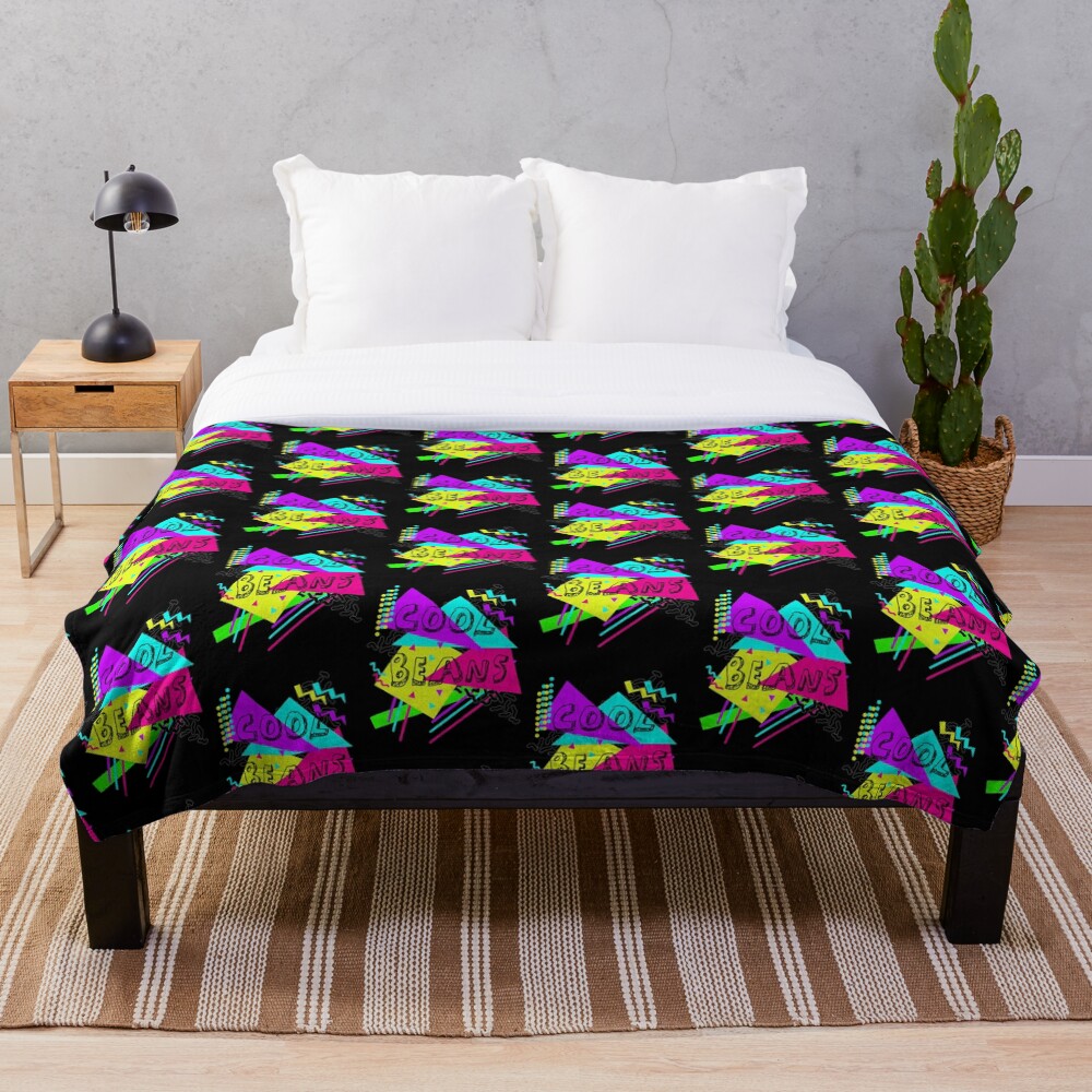 "90's Slang! 90's Phrases! 90's Inspired Graphic Art. " Throw Blanket