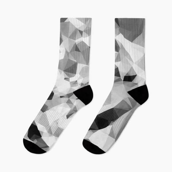 Item preview, geometric polygon abstract pattern in black and white designed and sold by Mrvell.
