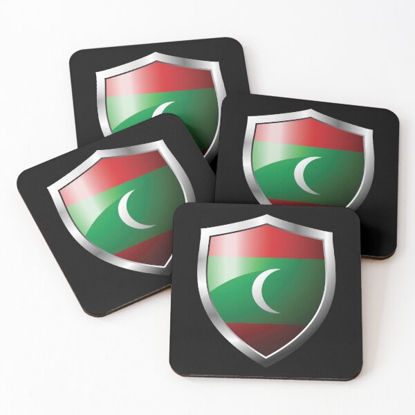 Item preview, Strong Maldives Flag Shield Country designed and sold by HelloFromAja.