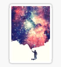 Painting the universe (Colorful Negative Space Art) Sticker