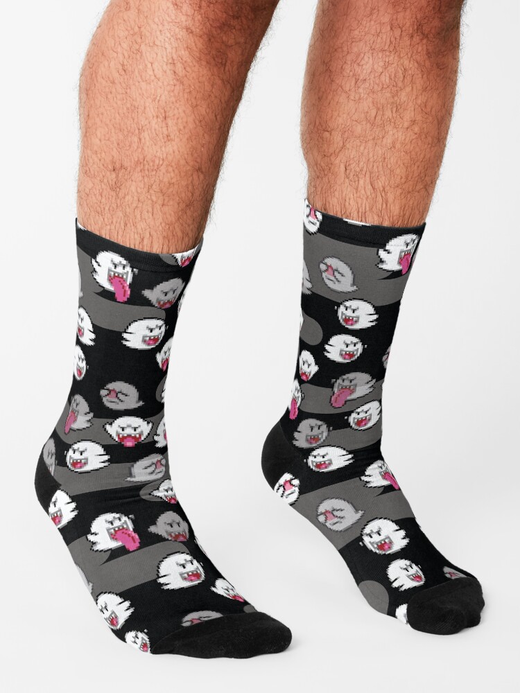 Alternate view of boo ghost - super mario Socks