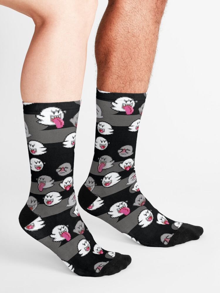 Alternate view of boo ghost - super mario Socks