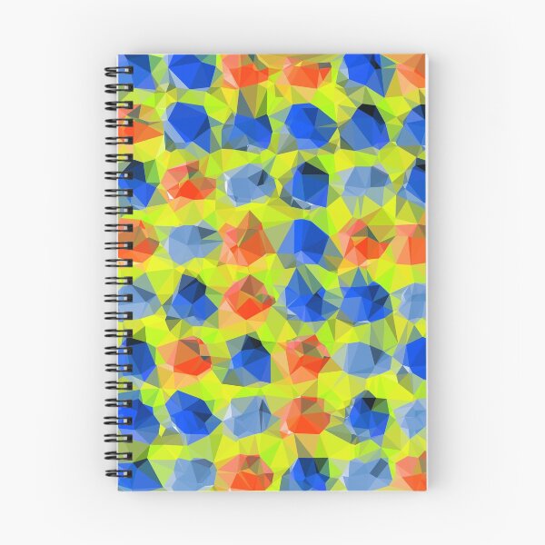 Item preview, geometric polygon abstract pattern in yellow blue orange designed and sold by Mrvell.