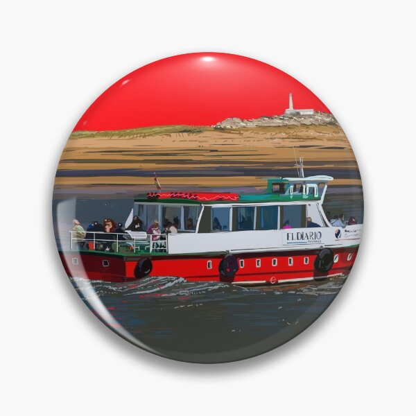Item preview, Motorboat Pedreñera in the Puntal (Santander) in Red designed and sold by AnaSanSegundo.
