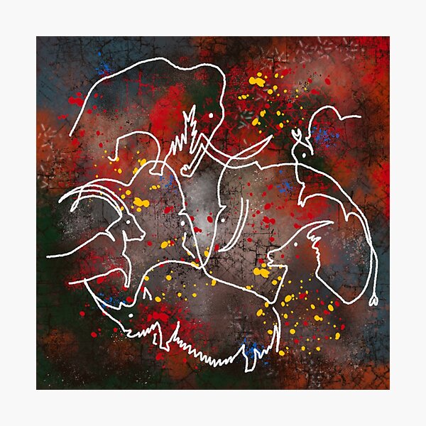 Digital Stone Age Collage 01: Rouffignac Photographic Print