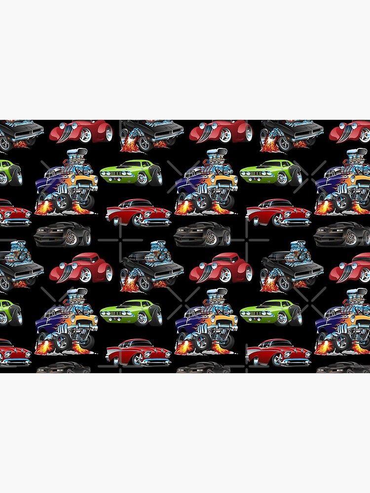 Hot Rods and Muscle Cars Seamless Repeating Pattern by hobrath