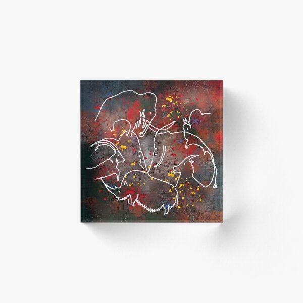 Digital Stone Age Collage 01: Rouffignac Acrylic Block