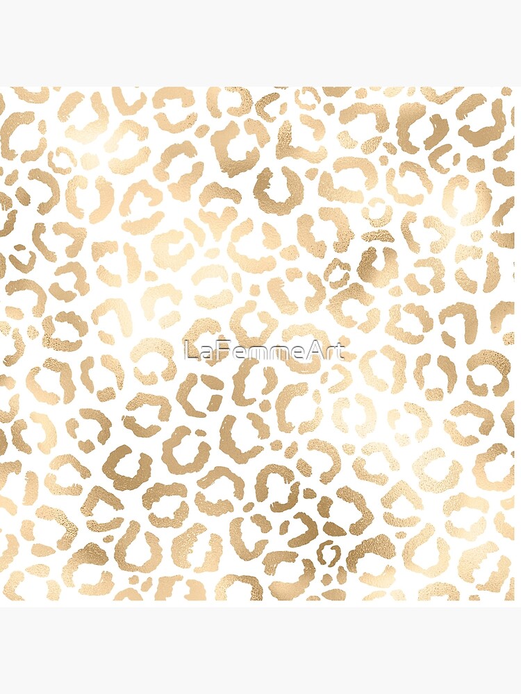 Simple modern white chic faux gold cheetah print throw pillow