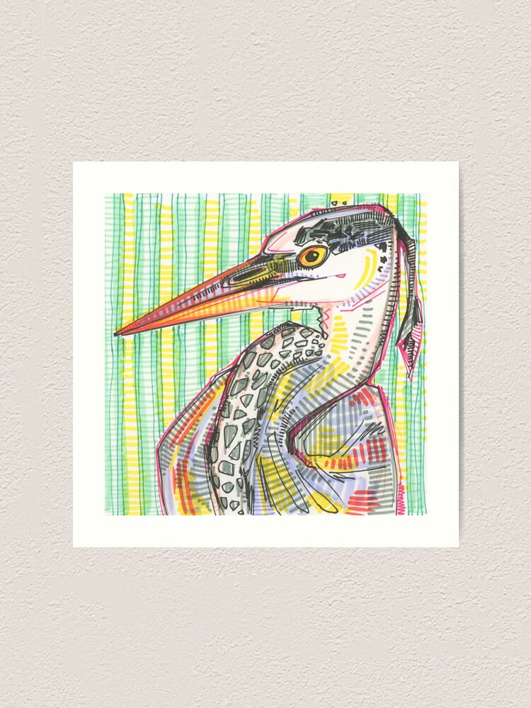 Alternate view of Heron Drawing - 2015 Art Print
