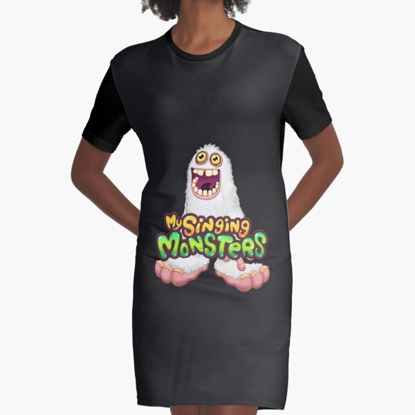 white mammot my singing monster Graphic T-Shirt Dress