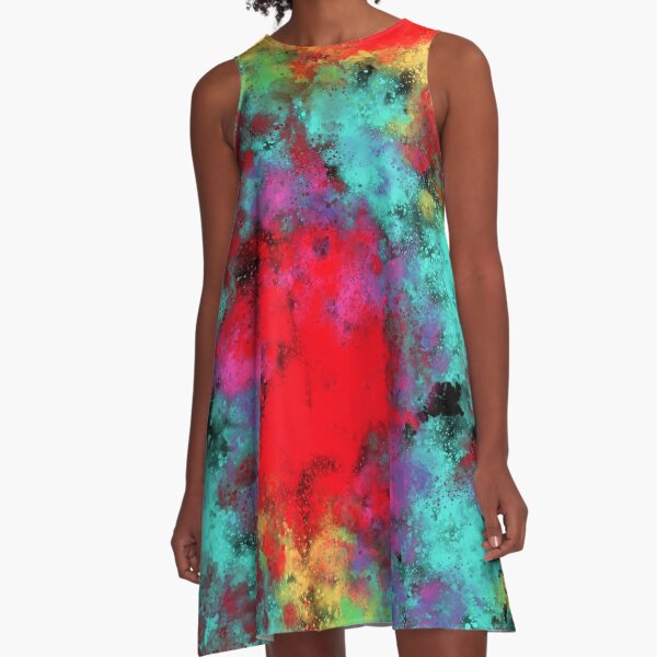 neon paint splatter dress