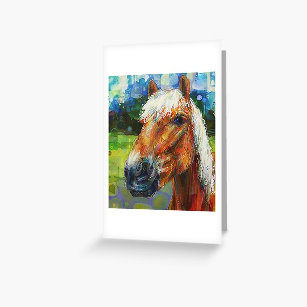 Haflinger Horse Painting - 2010 Greeting Card