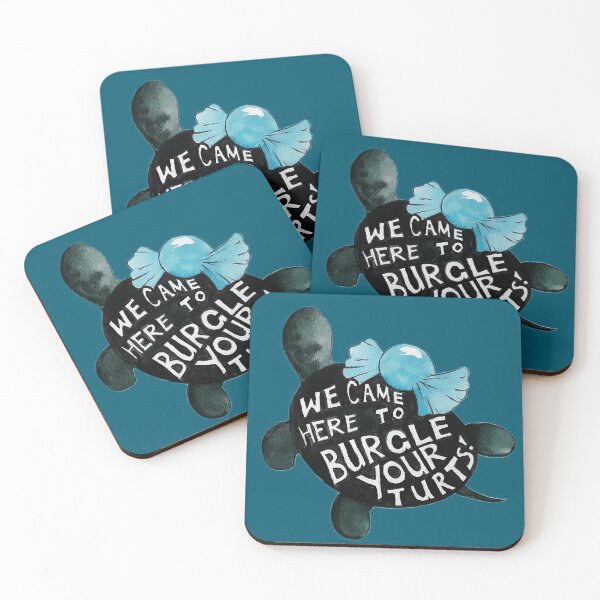 Item preview, Black Turtle Burgles in Teal designed and sold by Katy Cranmer.