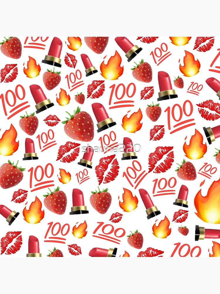 "Baddie Red Aesthetic Emojis" Poster by shauna220 Redbubble