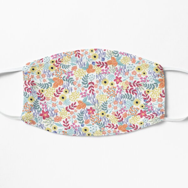 bloom daily planners floral dots Flat Mask