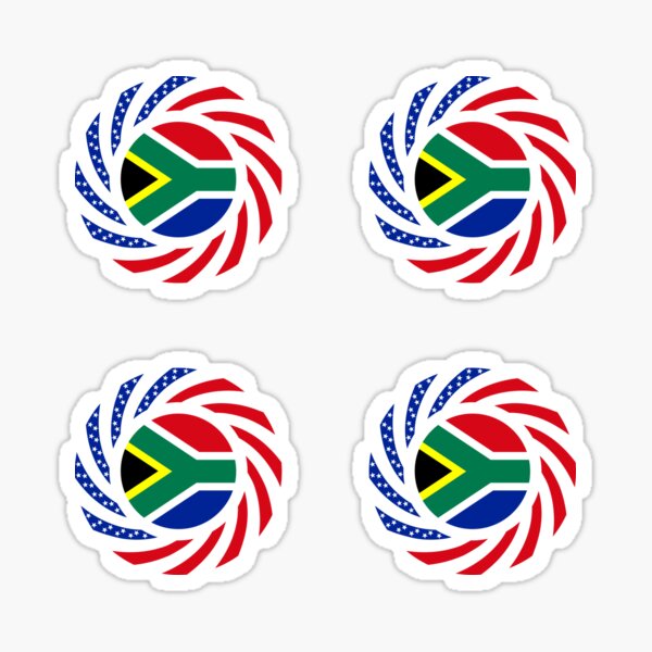 South African American Multinational Patriot Flag Series Sticker