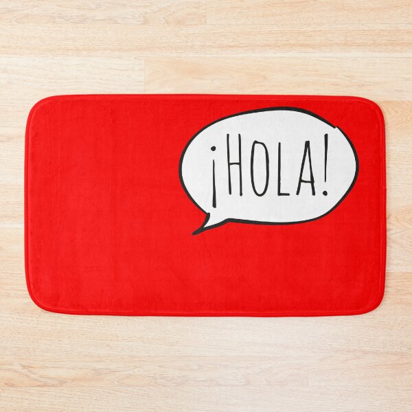 Item preview, Cheerful ¡HOLA! with white speech bubble on red (Español / Spanish) designed and sold by Ofeefee.
